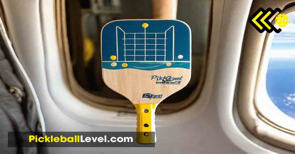 pickleball paddle on a plane